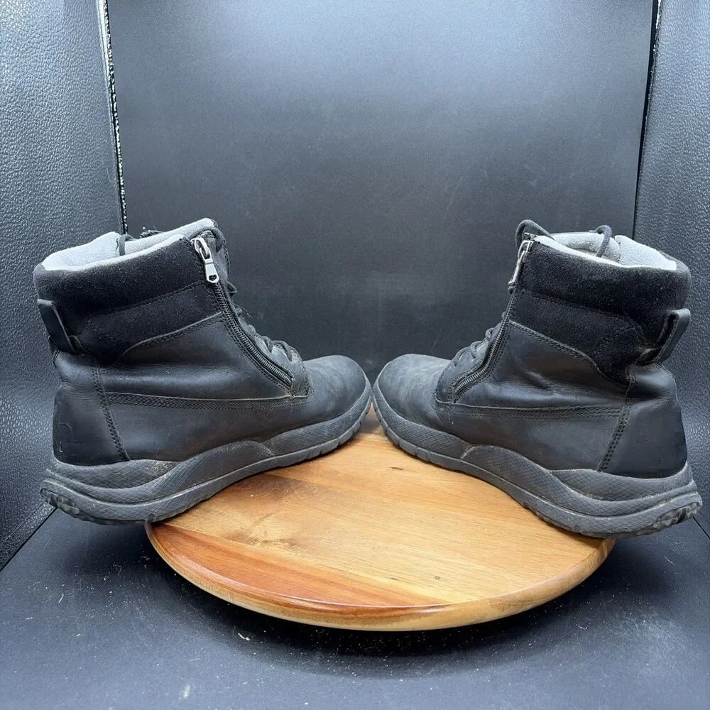 Anodyne No 90 Mens Size 9.5 Boots Black Leather Dual Zip Diabetic Shoes M090-11